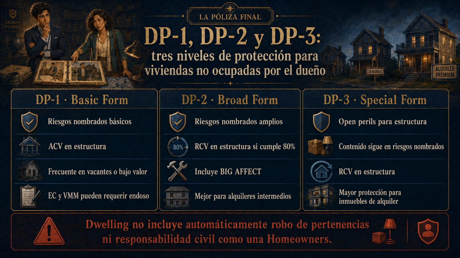 Infografía comparativa de DP-1 DP-2 y DP-3